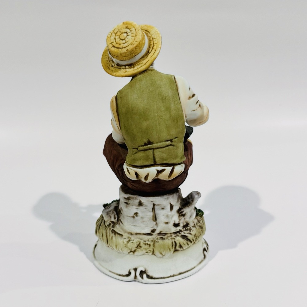 Vintage Napcoware Hand Painted Porcelain Figurine #9477 Old Man Playing Music - Picture 3 of 8